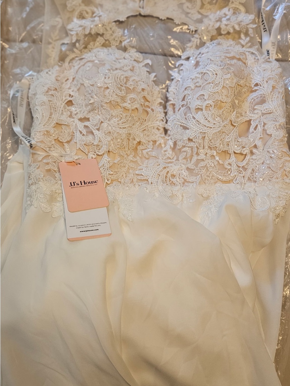 JJs House Peach and Ivory Bridal Tag Duo